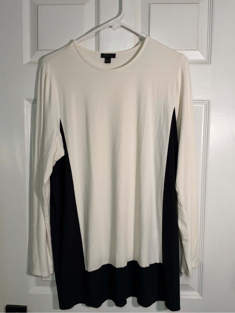 J. Jill Wearever Black & Ivory Colorblock Tunic Top Women’s Large